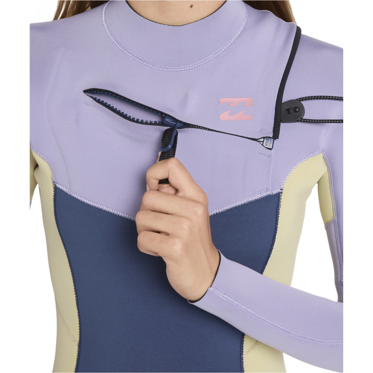 2026 Billabong Junior Synergy Natural 4/3mm Chest Zip Våddragt Med Lynlås 24RW193504 - Stormy Blue